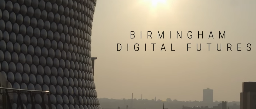 city skyline with text reading 'birmingham digital futures'